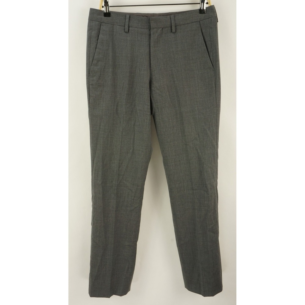 Bonobos Performance Wool Trouser Mens 30 x 31 Gray Stretch Flat Front Dress Pant